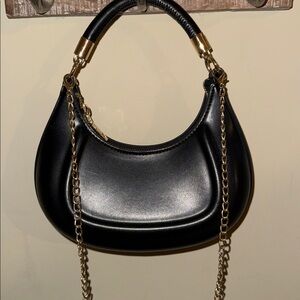 Black Leather Shoulder Bag